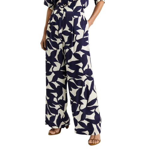 Veronika Maine Ink Shadow Leaf Relaxed Pant